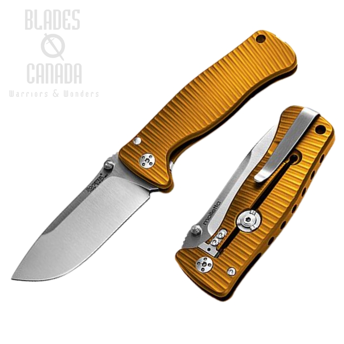 Lion Steel SR2 Mini Folding Knife, Sleipner Satin, Aluminium Orange SR2A OS